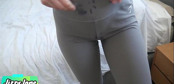  Horny Fit n Horny Babe Makes Me Cum in Her Panty and Yoga Pants and Pull Them Up